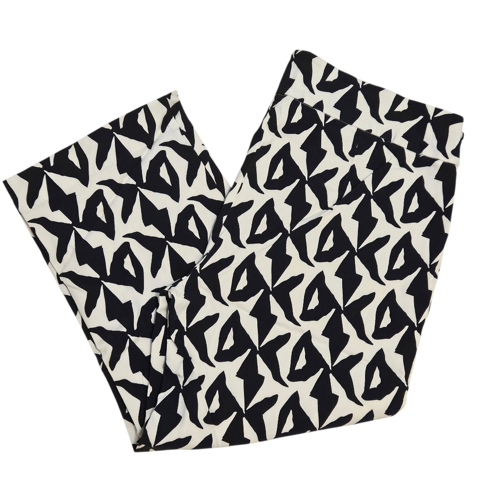 George Navy & White Geometric Print Pull-On Capris